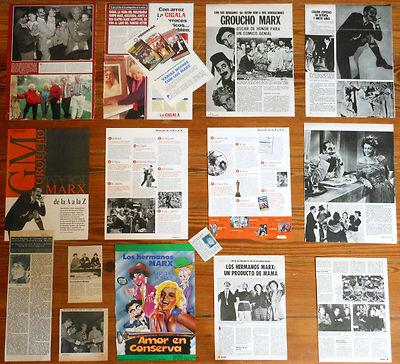 Foto Marx Brothers Groucho Harpo Chico Spanish Clippings 1960s/1990s 50 Photos Mags
