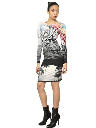 Foto mary katrantzou vestido de seda jersey estampado