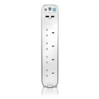 Foto masterplug SRGU41PW-MP - 4-way surge protected power socket with 1m...