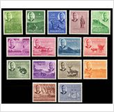Foto Mauritius Stamps 1950 Grand Pt & designs Scott 235-49 SG 276-90 MH Complete set