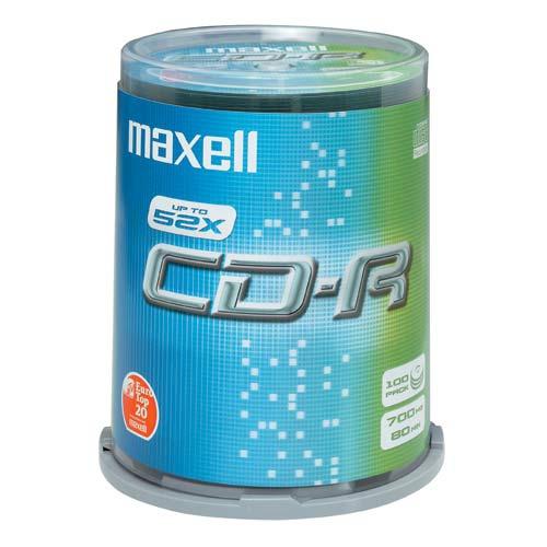 Foto Maxell cd -r 700mb 52x spindle 100 80 minutos