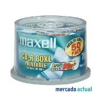 Foto maxell cd -r 700mb 52x spindle 50 80 minutos imprimible inkjet