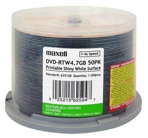 Foto Maxell dvd -r 4.7gb 4x spindle 50 imprimible