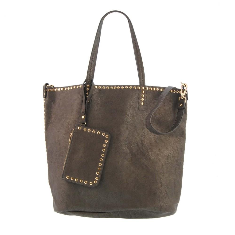 Foto Maxi bolso shopping con tachas doradas (Color: GRIS, Talla: U)