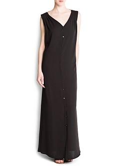 Foto Maxi Vestido Camisero negro MANGO