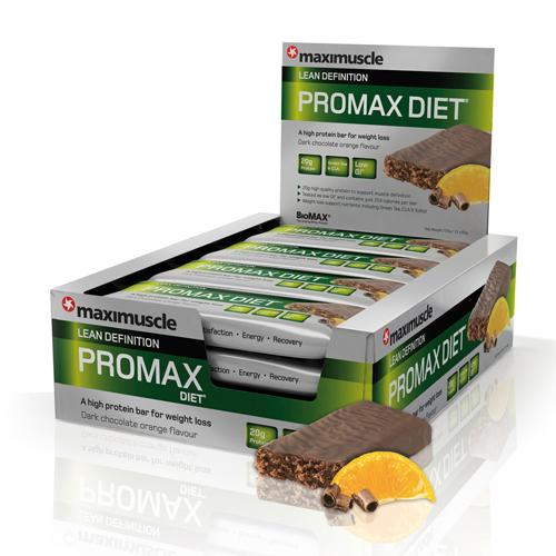 Foto Maximuscle caja de 12 barritas Promax Lean 60g Chocolate