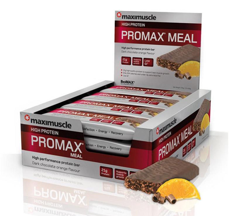 Foto Maximuscle Promax Meal Barritas - 12 x 60gr chocolate - naranja
