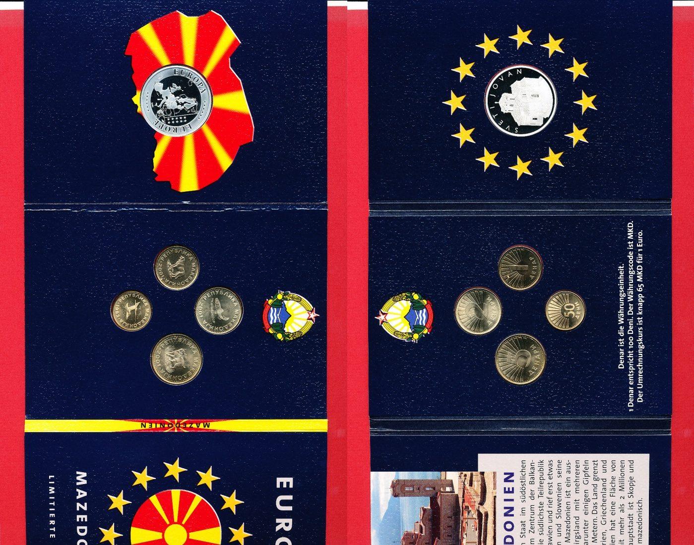Foto Mazedonien Denar Kursmünzensatz verschiedene