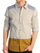 Foto Mazine Mauler camisa gris patchwork