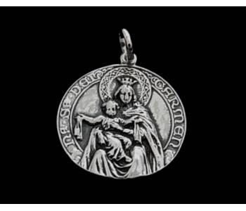 Foto Medalla de la virgen del carmen en plata de ley