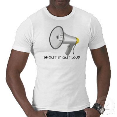 Foto Megaphone-shout Él Hacia Fuera Ruidosamente T-shirt