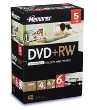 Foto Memorex 4x dvd+rw 5 pack movie case