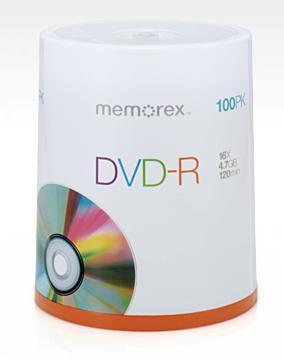 Foto memorex dvd r 4 7gb 16x spindle 100