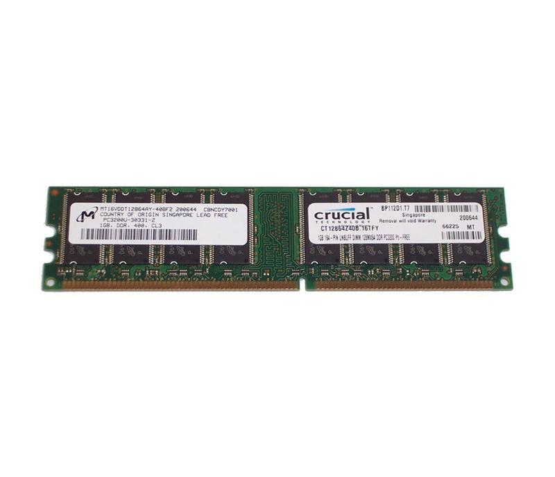 Foto Memoria DDR Crucial 1Gb(1x1024Mb) - PC3200(400 Mhz) - CL3