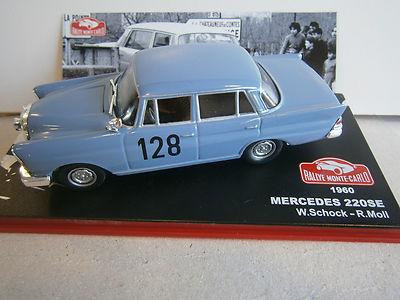 Foto Mercedes 220 Se , Rally Montecarlo 1960 , Schock ,altaya / Ixo  ,1/43