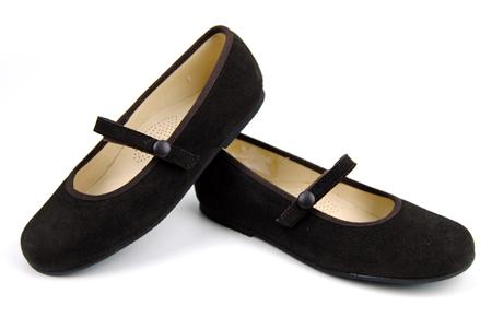 Foto merceditas de nobuck azul con velcro