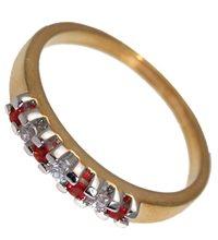 Foto Meridian oro rodiado rubí vestido cz anillo de tamaño n