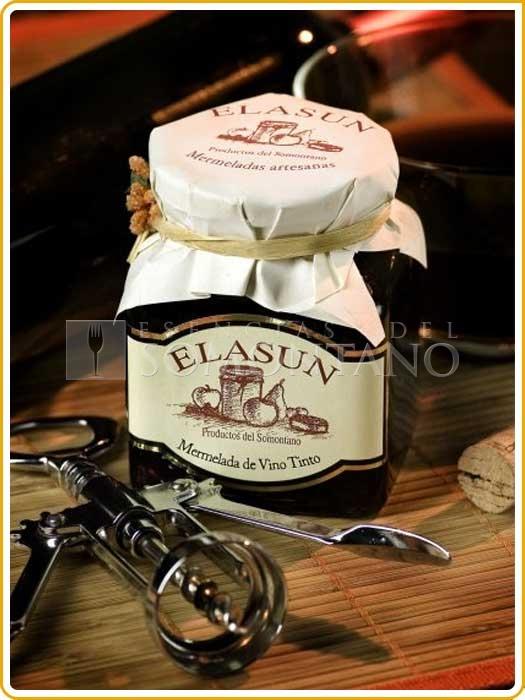 Foto mermeladas del somontano de vino tinto elasun. envase 350 grs. apox.caja 6 uds.