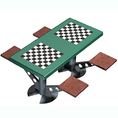 Foto Mesa ajedrez doble de exterior, antivandalica