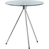 Foto Mesa baja TRIPLICATE, cromada, cristal, 50 cms diámetro