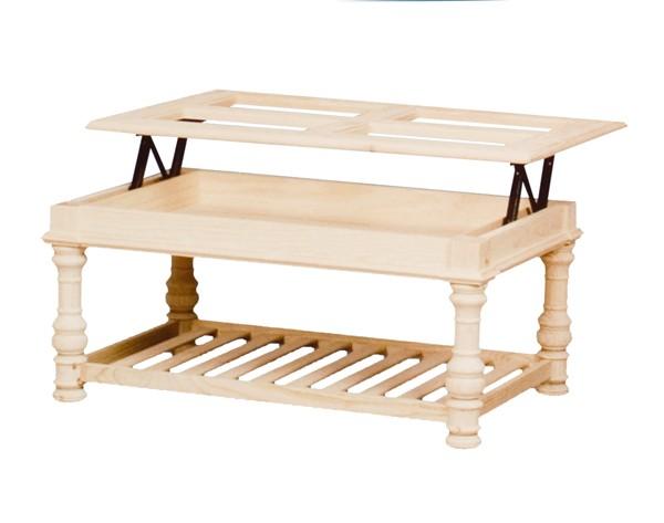 Foto Mesa centro 4 huecos siglo XIX elevable con revistero