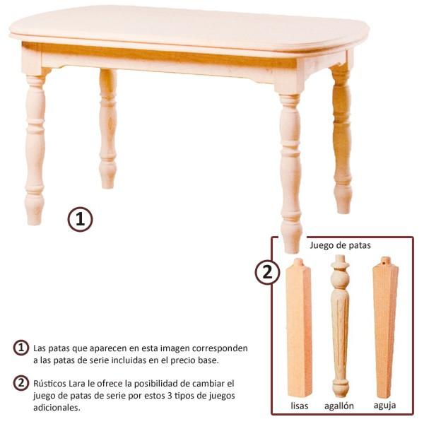 Foto Mesa comedor extensible petaca p. torneada 9x9