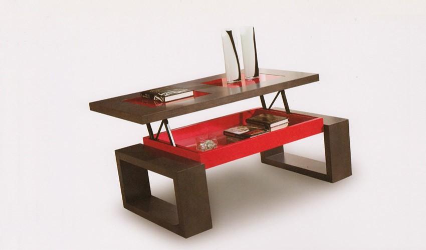 Foto Mesa de Centro de Diseño Elevable con Cristal Colores a Elegir