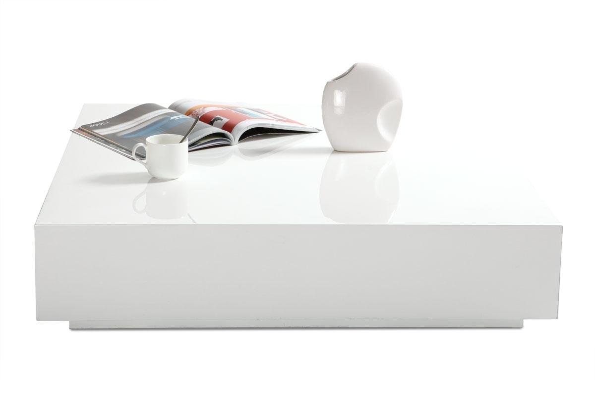 Foto Mesa de centro de diseño lacada blanca 2 cajones ELMAH