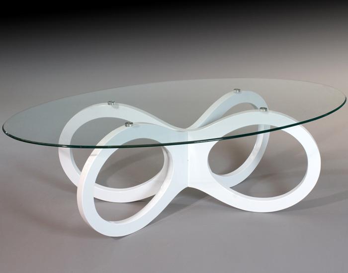 Foto Mesa de Centro Pie en Ocho en Blanco de 130 cm