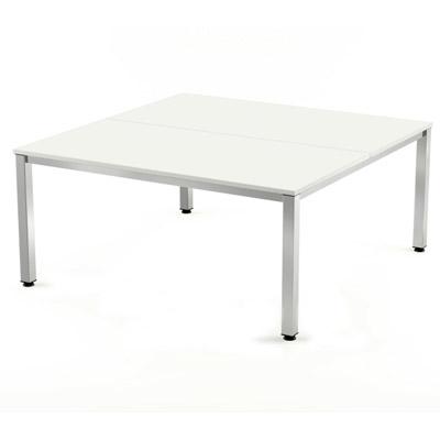 Foto Mesa doble Executive 160 x 163 Estructura cromada tablero blanco