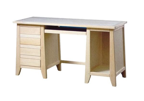 Foto Mesa estudio Rustika con 1 cajonera, hueco y bandeja