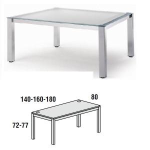 Foto Mesa executive rocada 160 x 80 cm. estructura cromada, tablero en