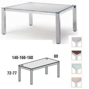 Foto Mesa executive rocada 180 x 80 cm. estructura pintada gris, tablero