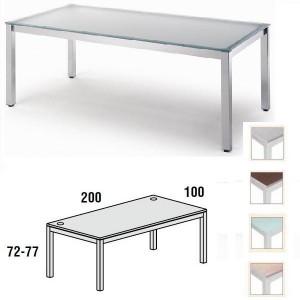 Foto Mesa executive rocada 200 x 100 cm. estructura pintada gris,