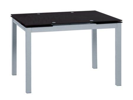 Foto mesa extensible dos lados negro y acero gris