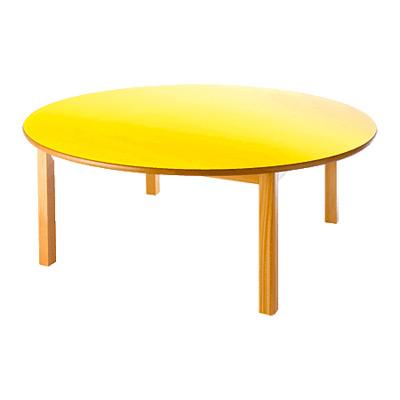 Foto Mesa infantil circular amarilla 120 x 53 cm