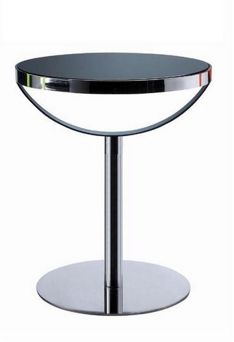 Foto Mesa MQ-01, cromada, tapa cristal 62 cms. de diámetro