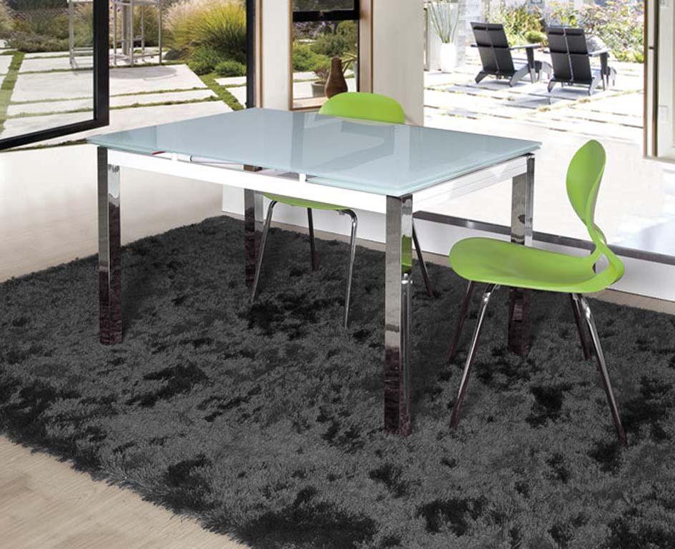 Foto Mesas de Comedor : Modelo FINE extensible cromo crista blanco