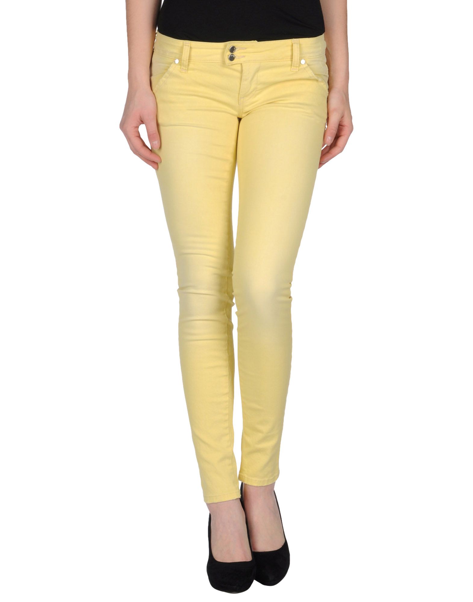 Foto Met Pantalones Mujer Amarillo