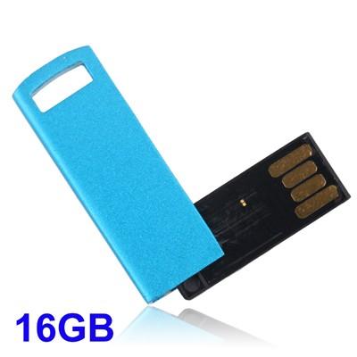 Foto Metal de color azul material girando la llave USB de 16 GB