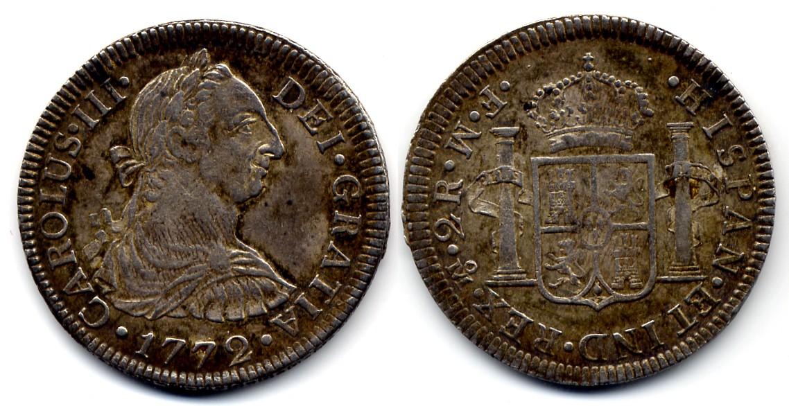 Foto Mexico 2 reales 1772 Fm