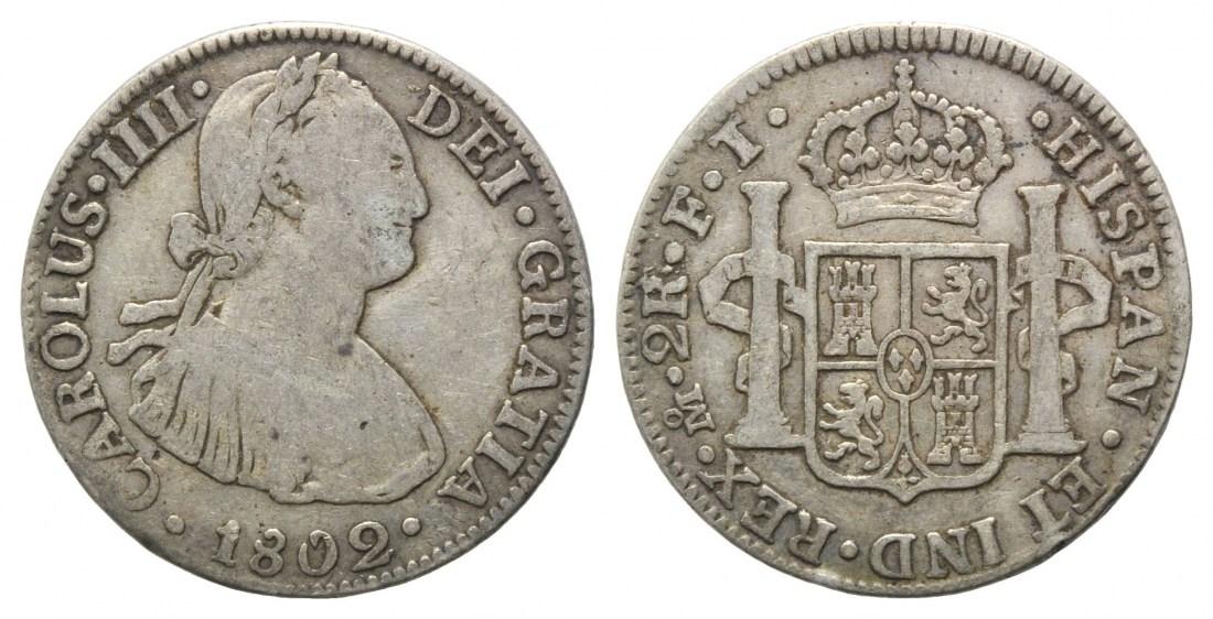 Foto Mexiko, 2 Reales 1802 Ft,