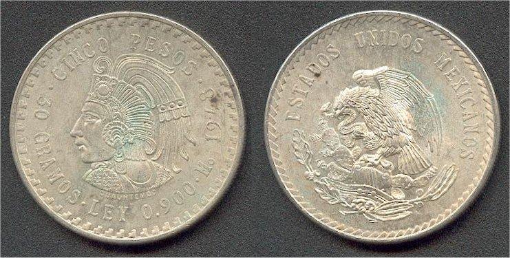 Foto Mexiko 5 Pesos 1948