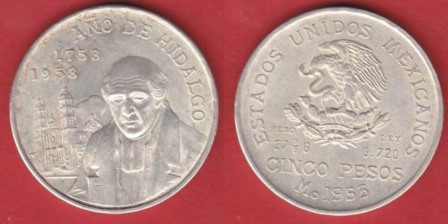 Foto Mexiko 5 Pesos 1953