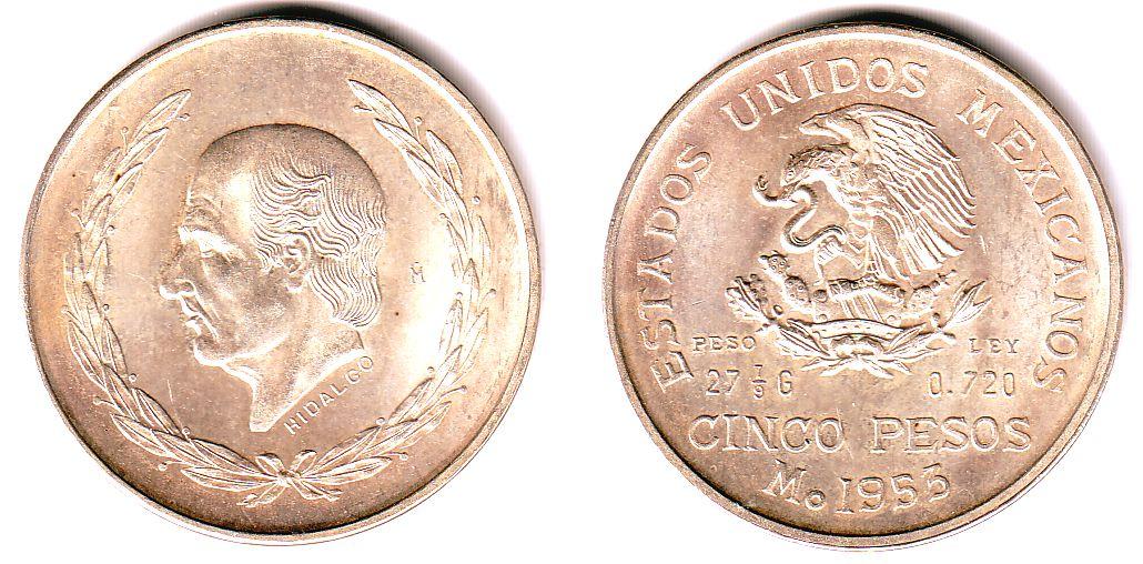 Foto Mexiko 5 Pesos 1953