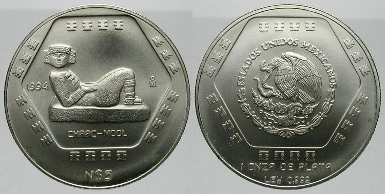 Foto Mexiko 5 Pesos 1994