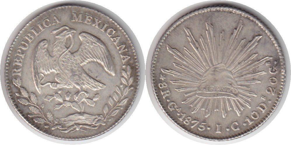 Foto Mexiko 8 Reales 1875