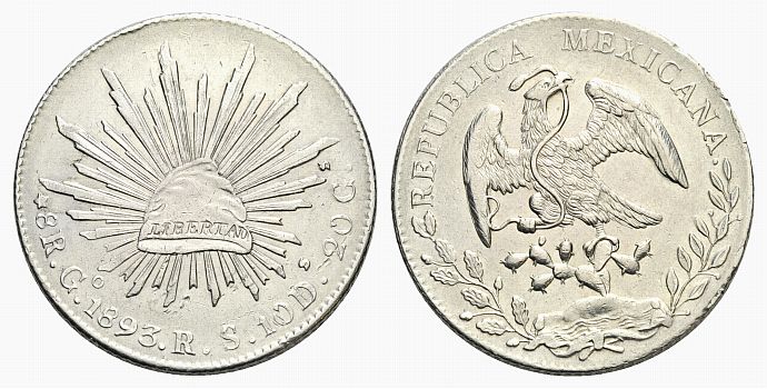 Foto Mexiko 8 Reales 1893
