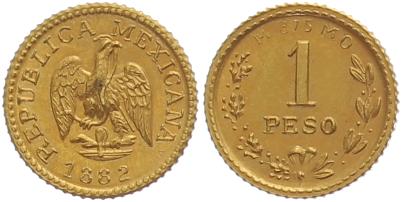 Foto Mexiko Peso Gold 1882