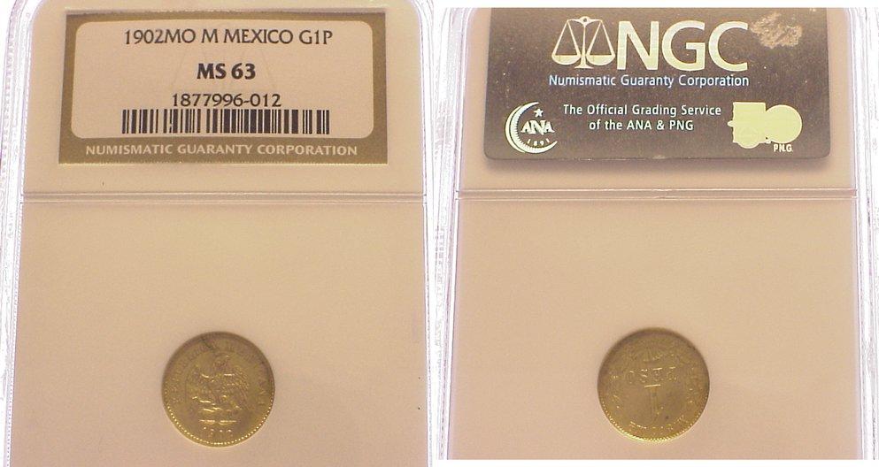 Foto Mexiko Peso Gold 1902